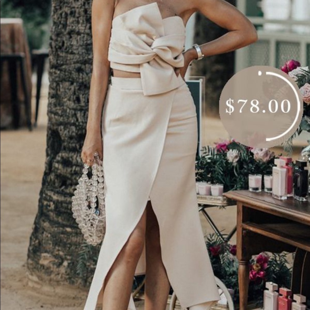 2 piece crop top and skirt set